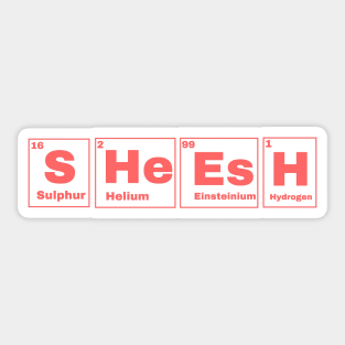 Sheesh Text Periodic Table Slogan Red Sticker